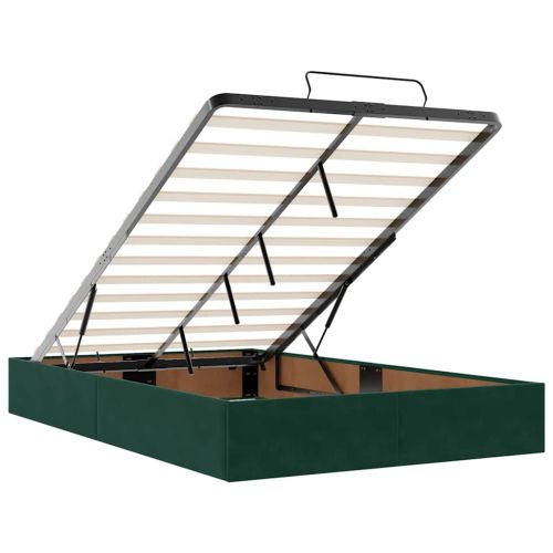 Османска легло с матраци, тъмнозелено, 120x200 см, кадифе