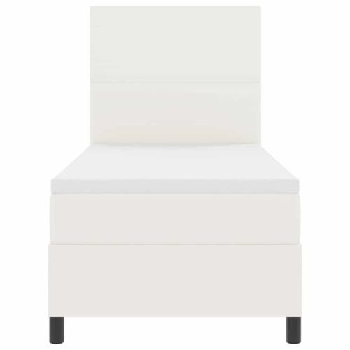 Легло с пружинирана основа Слонова кост и бяло 90 x 190 cm