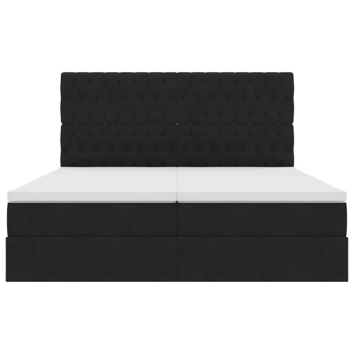 Легло с място за съхранение с матрак Черно 200 x 200 cm Кадифе