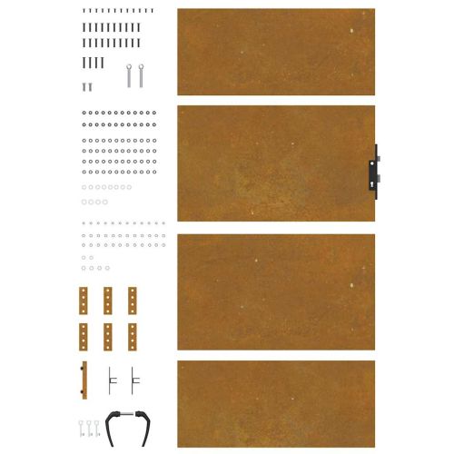 Градинска порта 85x200 см, кортенова стомана