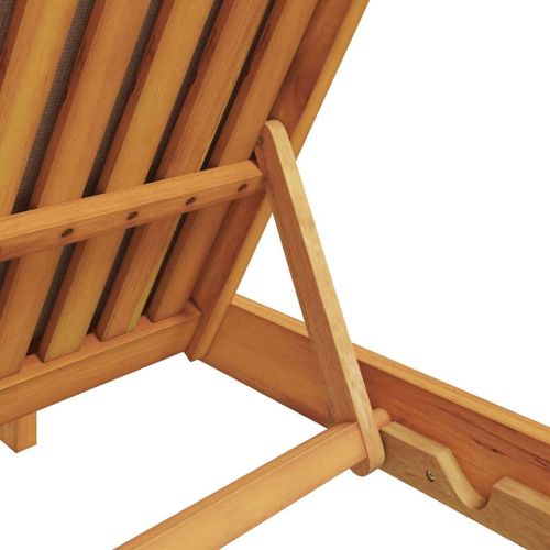 Шезлонг с възглавница Таупе Солидно акациево дърво