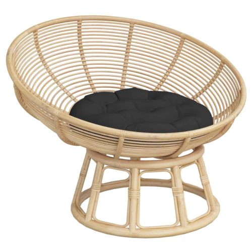 Кръгла възглавница черна Ø 60 x11 см Оксфорд плат