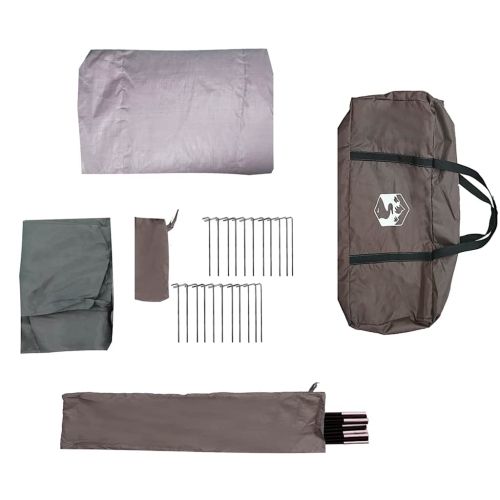 Семейна палатка, тунелна, 6-местна, кафява, водоустойчива