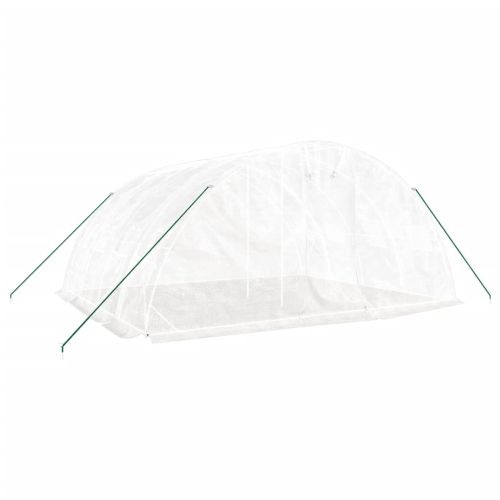 Оранжерия със стоманена рамка, бяла, 20 м², 5x4x2,3 м