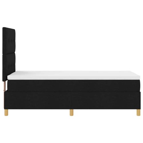 Легло с пружинирана основа с матрак Черно 90 x 190 cm текстил