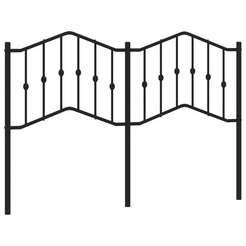 Метална резервна табла за легло, черна, 135 см