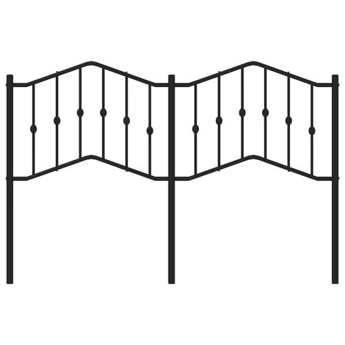 Метална резервна табла за легло, черна, 135 см