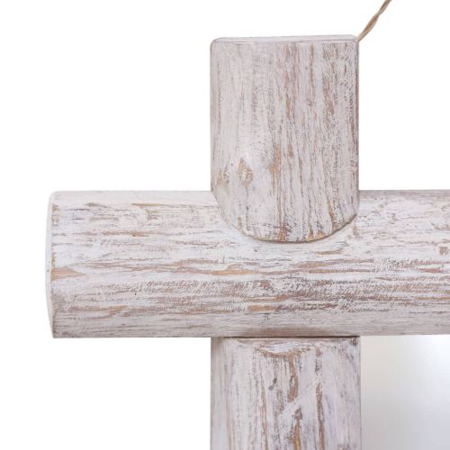 Огледало от трупи, бяло, 70x70 см, регенерирано дърво масив