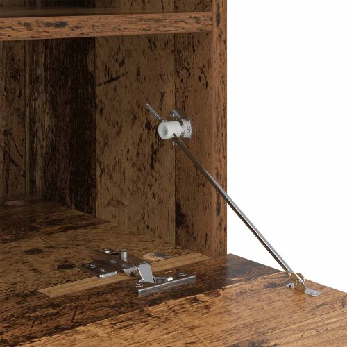 ТВ шкаф с LED 7 pcs Старо дърво Инженерно дърво