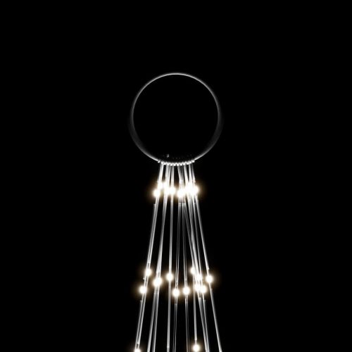 Коледна елха на флагщок, студено бяло, 732 LED, 500 см