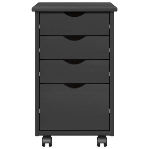 Плъзгащ кабинет с колело Сив 34 x 39 x 56 см Солиден бор