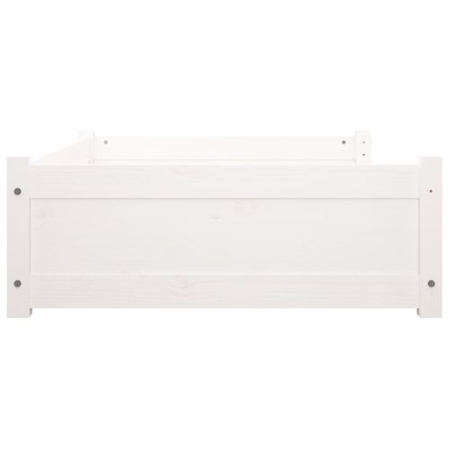 Кучешко легло, бяло, 105,5x75,5x28 см, борова дървесина масив