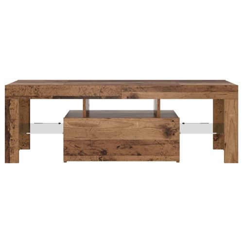 ТВ шкаф с LED осветление, 120x36,5x40 см, инженерно дърво