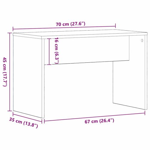 Тоалетна табуретка Черен дъб 70 x 35 x 45 см Инженерно дърво