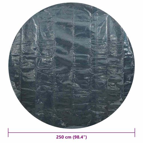 Плаващо соларно покривало за басейн, PE, 250 см, черно и синьо