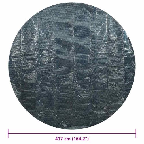 Плаващо соларно покривало за басейн, PE, 417 см, черно и синьо