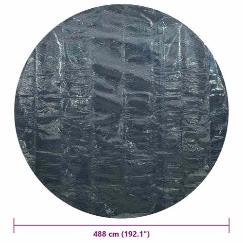 Плаващо соларно покривало за басейн, PE, 488 см, черно и синьо