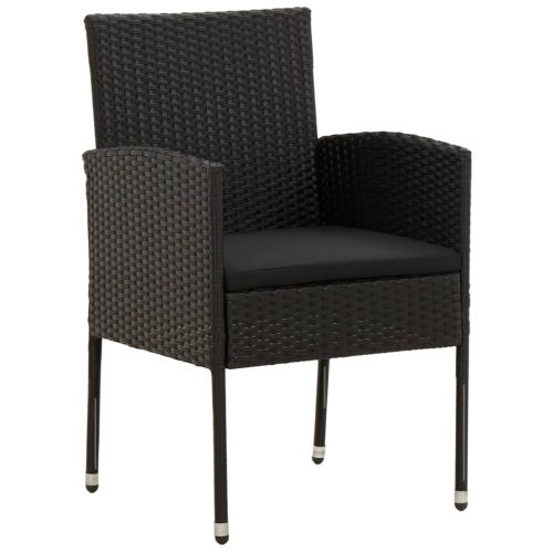 Градински комплект, 9 части, полиратан, черен