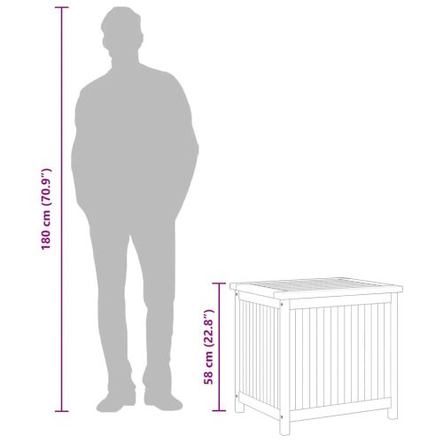 Градински сандък за съхранение, 60x50x58 см, тик масив