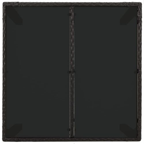 Градински трапезен комплект възглавници 5 части черен полиратан