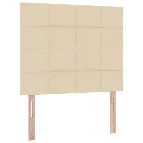 Легло с място за съхранение и LED Кремав 120 x 200 cm Полиестер