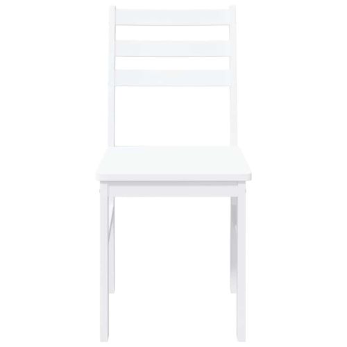 трапезни столове 2 бр. бяла масивна дървесина гума