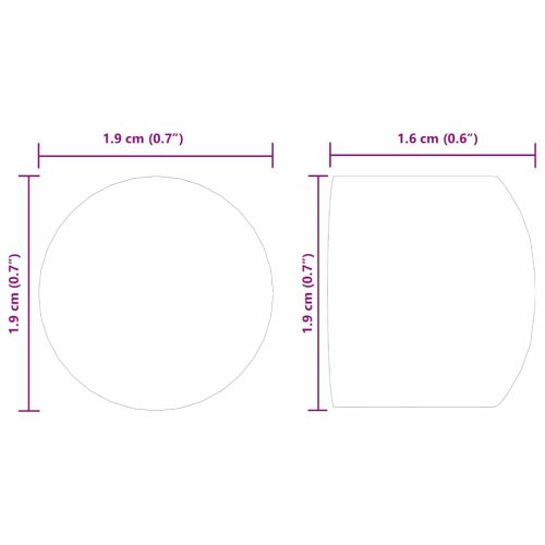 Капачки за маса за фоосбол 10 pcs Черен 1,9 x 1,9 x 1,6 см ПП