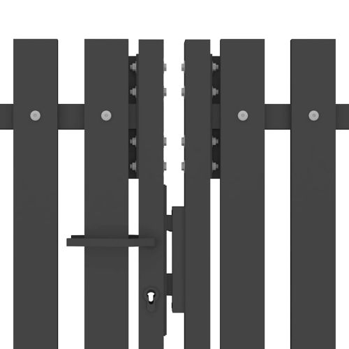 Градинска оградна порта, стомана, 400x75 см, антрацит