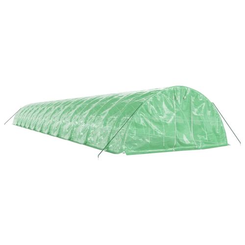 Оранжерия със стоманена рамка зелена 120 м² 24x5x2,3 м