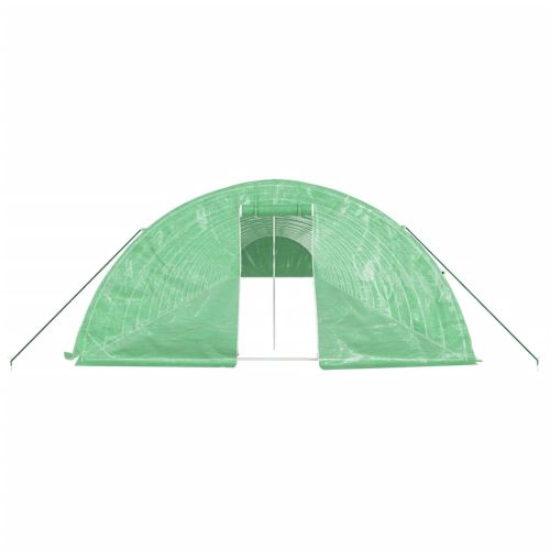 Оранжерия със стоманена рамка зелена 120 м² 24x5x2,3 м