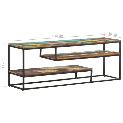 ТВ шкаф, 130x30x45 см, регенерирано дърво масив