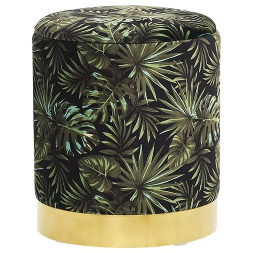 Кръгъл хокер за съхранение, многоцветен, текстил 31 x 37 cm