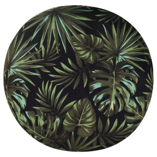 Кръгъл хокер за съхранение, многоцветен, текстил 31 x 37 cm