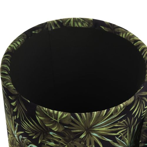 Кръгъл хокер за съхранение, многоцветен, текстил 31 x 37 cm