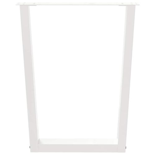 Крака за трапезна маса, V-образни, 2 бр., бели, 60 x (72-73,3) см, стомана