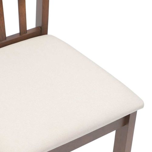 Трапезни столове с възглавници 2бр Кафяв масивна дървесина гума