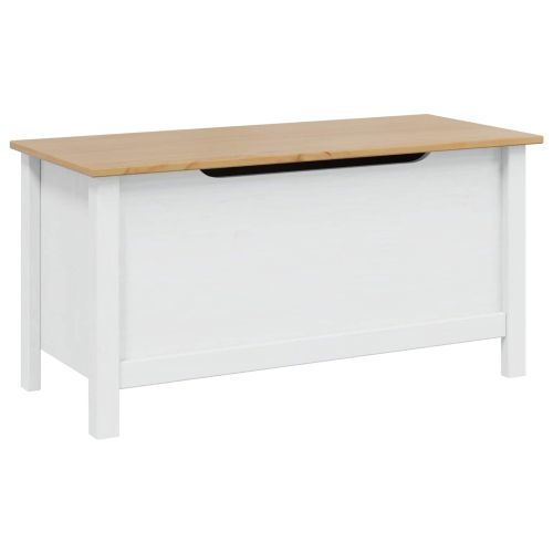 Кутия за съхранение Hill Бяло и медено кафяво 90 x 40 x 45 cm