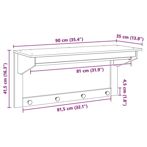 Закачалка за палта Бяло и медено кафяво 90 x 35 x 41.5 см