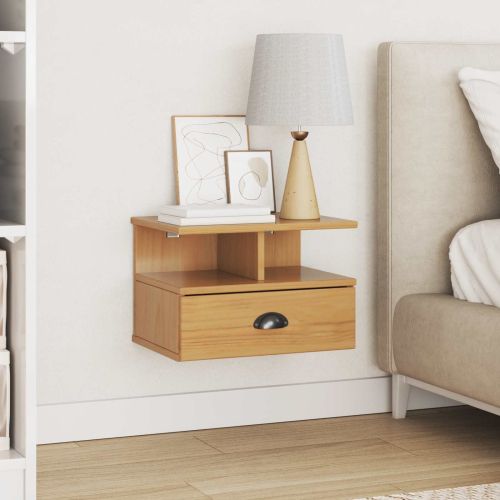 Нощен шкаф с чекмедже Меден кафяв 40 x 31 x 27 см Солиден бор