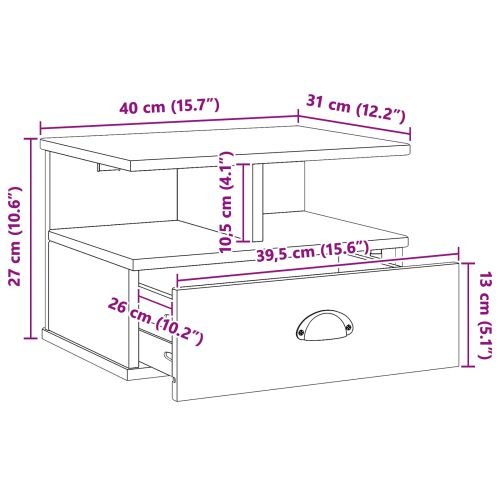 Нощен шкаф с чекмедже Меден кафяв 40 x 31 x 27 см Солиден бор