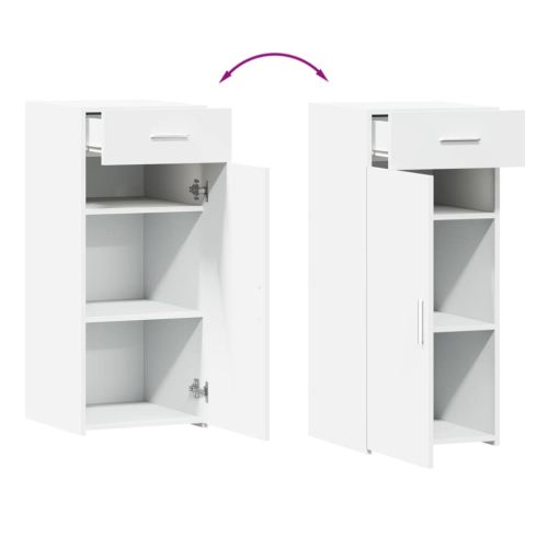 Бюфет, бял, 40x42,5x93 см, инженерно дърво