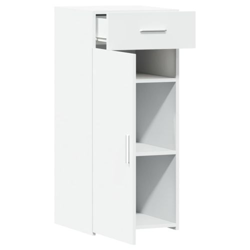 Бюфет, бял, 40x42,5x93 см, инженерно дърво