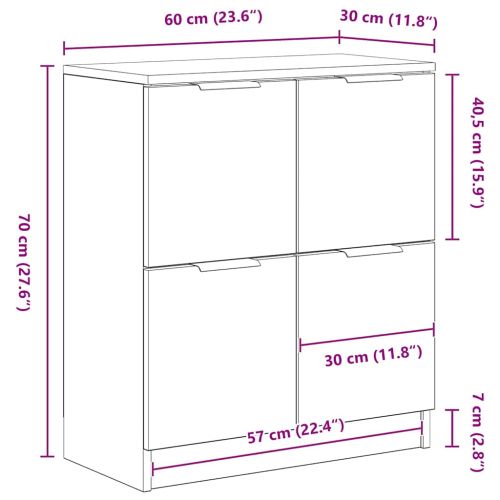 Служебен шкаф Черния дъб 60 x 30 x 70 см Инженерно дърво