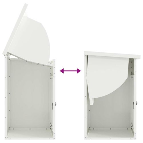 Пощенска кутия за пратки с врата Бяло 47.5 x 38 x 59 см Стомана