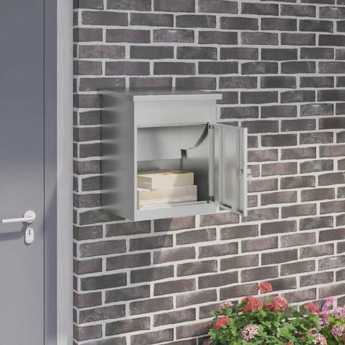 Пощенска кутия за пратки със съхранение Черно 47.5 x 38 x 59 см