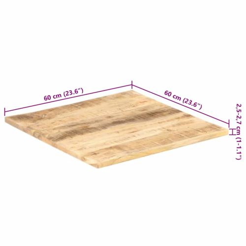 Плот за маса, мангово дърво масив, 25-27 мм, 60x60 cм