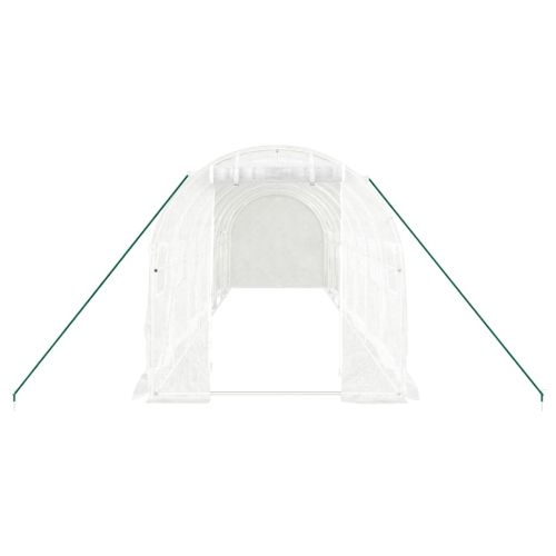 Оранжерия със стоманена рамка бяла 16 м² 8x2x2 м