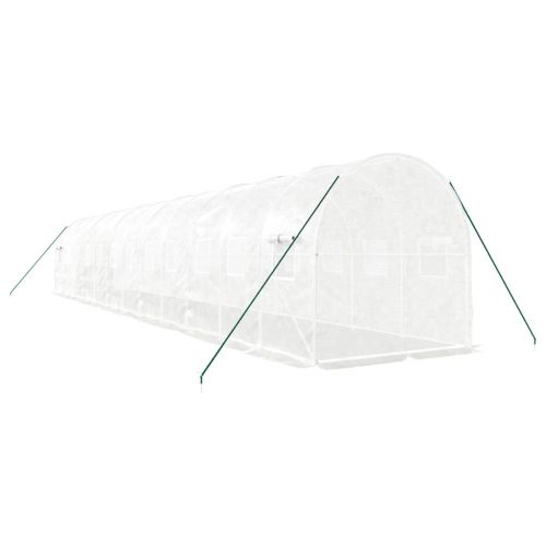 Оранжерия със стоманена рамка бяла 24 м² 12x2x2 м