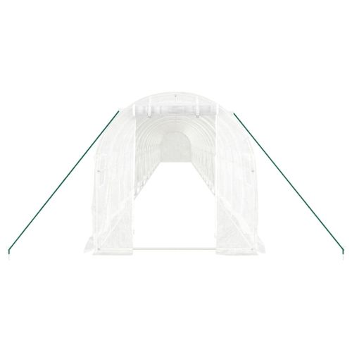 Оранжерия със стоманена рамка бяла 40 м² 20x2x2 м