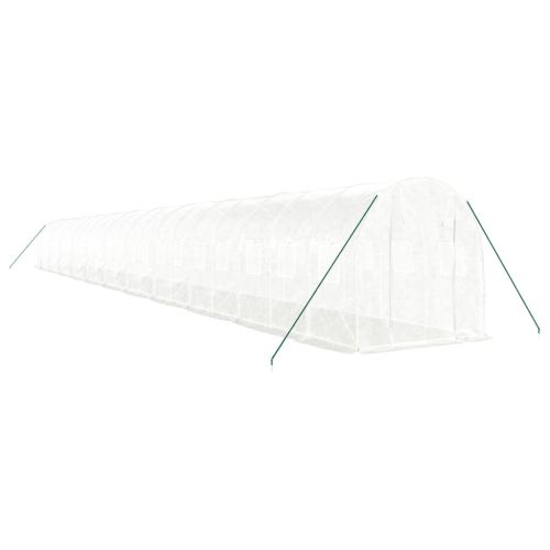 Оранжерия със стоманена рамка бяла 44 м² 22x2x2 м